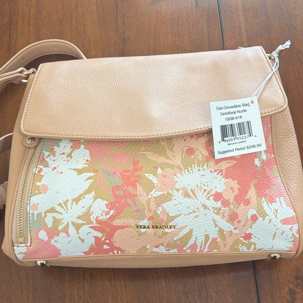 Vera Bradley Crossbody Bag in Pink and Cream Floral